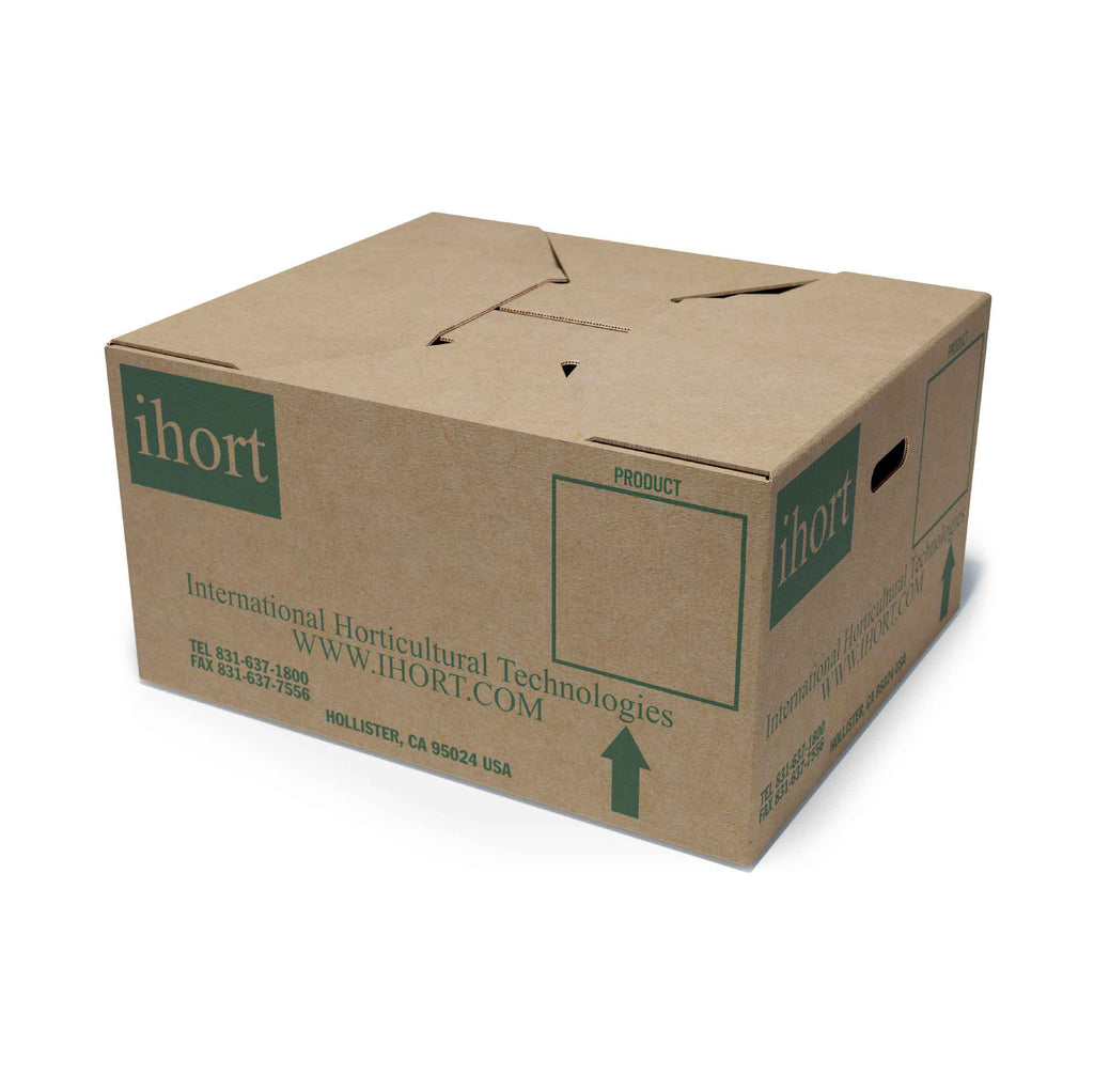 International Horticultural Technologies square cardboard box filled with 6,500 coco and peat moss grow plugs